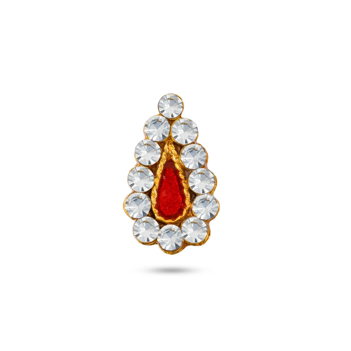 Stone Pottu - 0.5 x 0.25 Inches | Amman Pottu/ Stone Bindi/ Stone Tilak for Deity