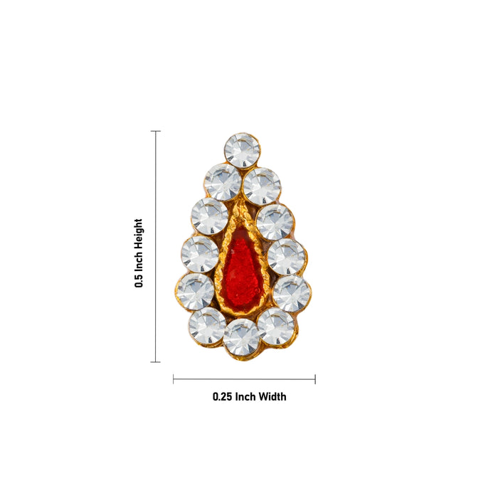 Stone Pottu - 0.5 x 0.25 Inches | Amman Pottu/ Stone Bindi/ Stone Tilak for Deity