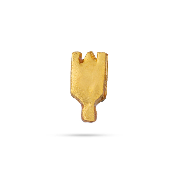 Stone Vishnu Tilak - 0.25 x 0.25 Inches | Gold plated metal V Shape Perumal Namam/ Stone Namam for Deity