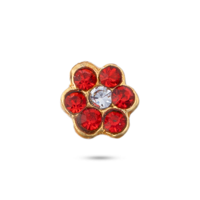 Stone Bindi - 0.25 x 0.25 Inches | Multicolour Stone Pottu/ Tikka With Stone/ Stone Tilak for Deity