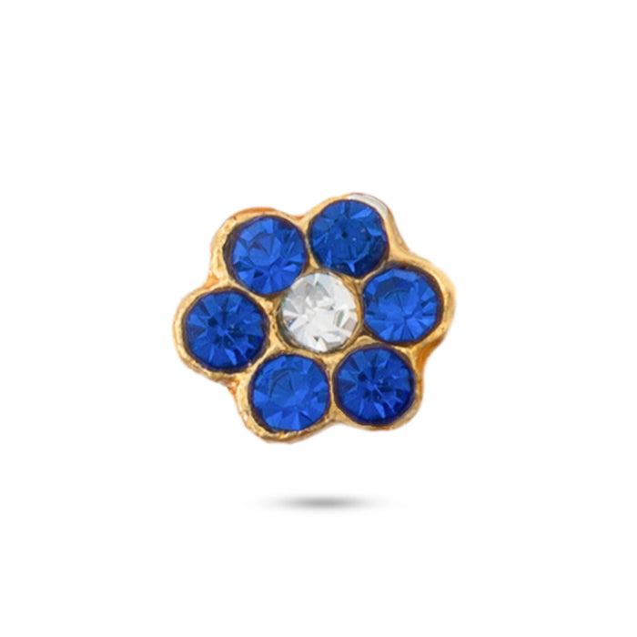 Stone Bindi - 0.25 x 0.25 Inches | Multicolour Stone Pottu/ Tikka With Stone/ Stone Tilak for Deity