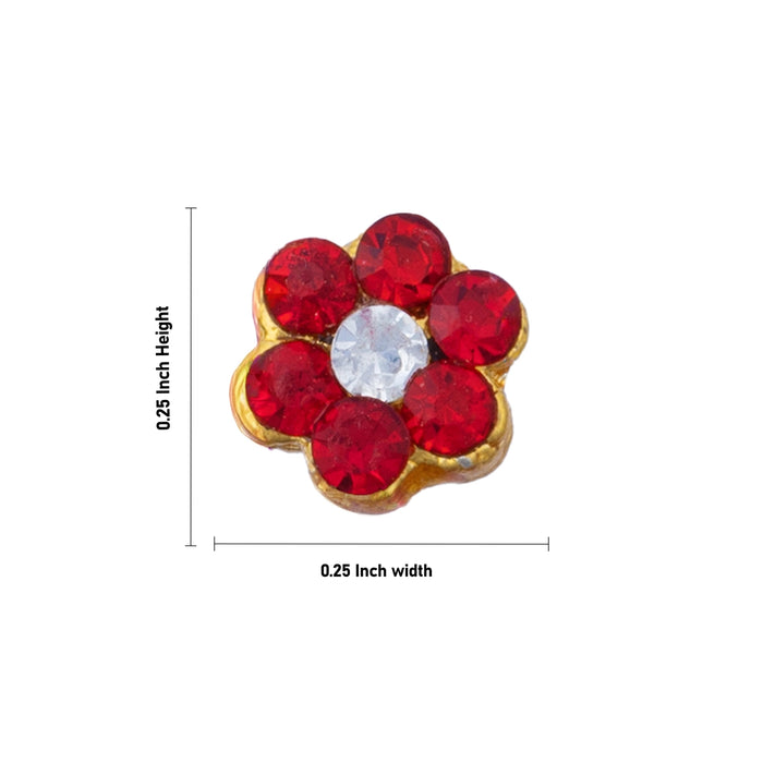 Stone Pottu - 0.25 x 0.25 Inches | Stone Bindi/ Tilak/ Bottu For God Alangaram/ Assorted