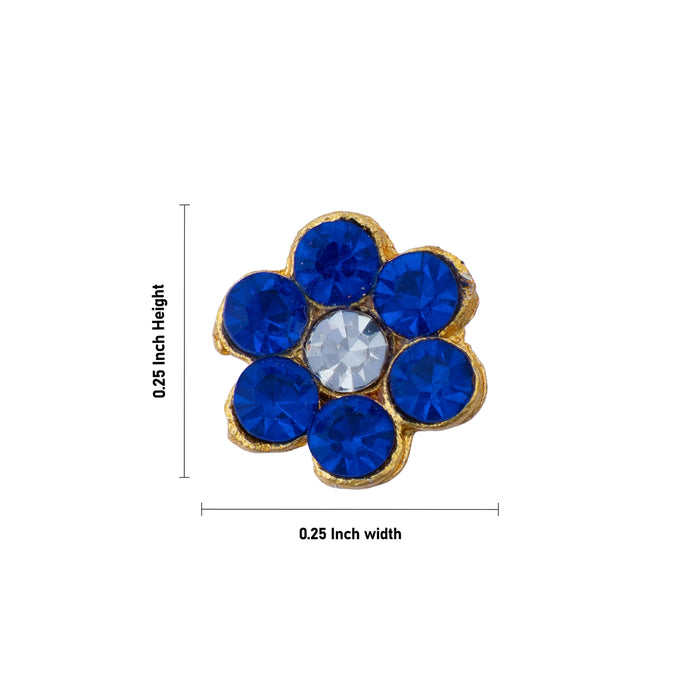 Stone Tikka - 0.25 x 0.25 Inches | Stone Pottu/ Bindi With Stone/ Stone Tilak for Deity/ Assorted