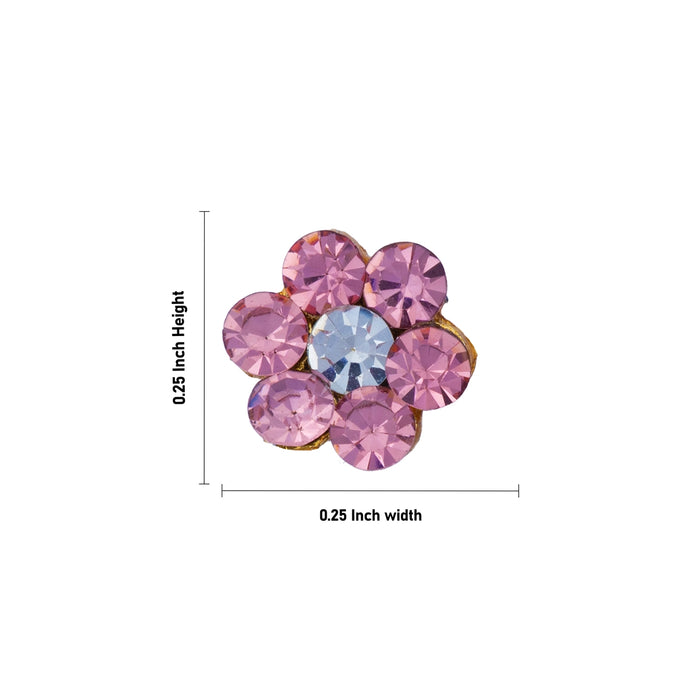 Stone Bindi - 0.25 x 0.25 Inches | Multicolour Stone Pottu/ Tilak With Stone/ Stone Tikka for Amman Alangaram/ Assorted