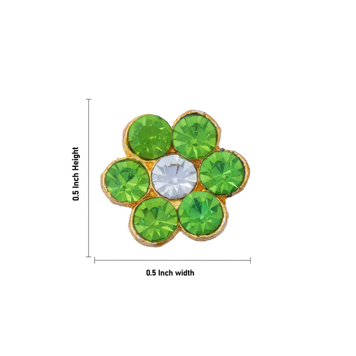 Stone Bindi - 0.5 x 0.5 Inches | Stone Pottu/ Multicolour Bindi/ Stone Tilak for Deity/ Assorted