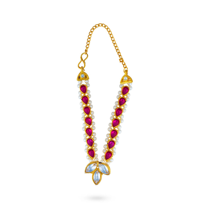 Moti Mala - 3 Inches | Artificial Jewellery / Pearl With Stone Design Mala for Deity Decoration