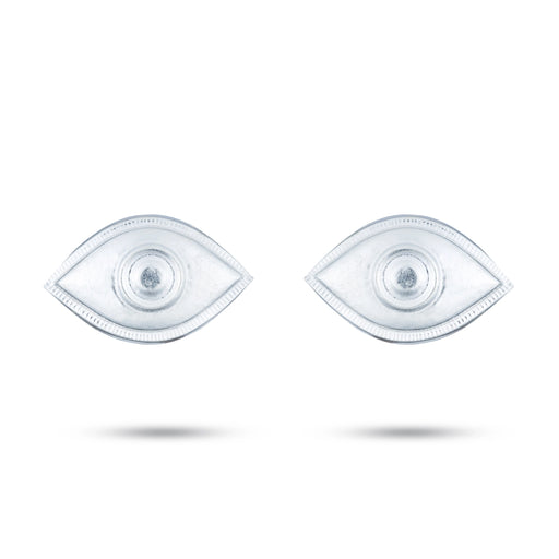 Kanmalar Pair - 0.75 x 1.25 Inches | Silver Eye/ Amman Kanmalar for Deity Decor - Head & Face Accessories