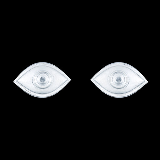 Kanmalar Pair - 0.75 x 1.25 Inches | Silver Eye/ Amman Kanmalar for Deity Decor - Head & Face Accessories