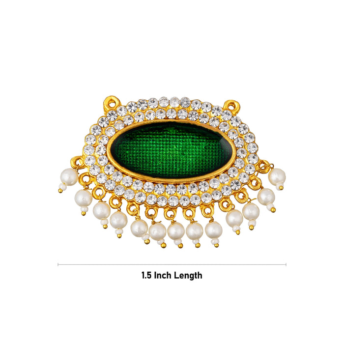 Stone Pendant - 1.5 Inches | Beads Design Locket/ Dollar/ Artificial Jewelry For Fancy Chains & Deity Decor - Neck & Body Accessories