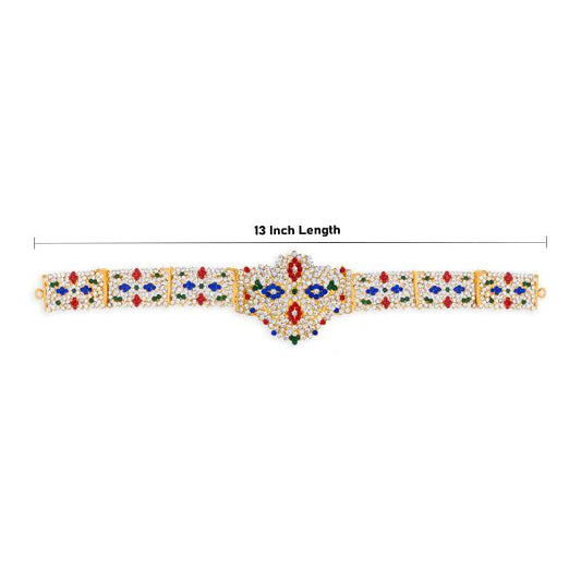 Stone Hip Belt - 13 Inch | Ottiyanam/ Waist Belt/ Stone Belt for Deity - Waist & Leg Accessories