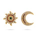 Stone Sun And Moon Pair - 2.5 Inches | Multicolour Stone Sun Moon/ Hair Accessories for Deity - Head & Face Accessories