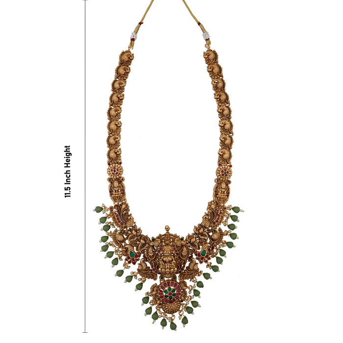 Stone Haram & Stone Necklace Set- 11.5 Inches | Antique Stone Jewelry/ Artificial Jewellery for Traditional Wear