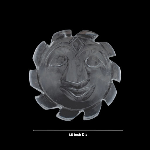 Spatik Sunface - 1.5 Inches | Spatika Suriya Face / Sphatik Suryan - Maha Meru & Yantra