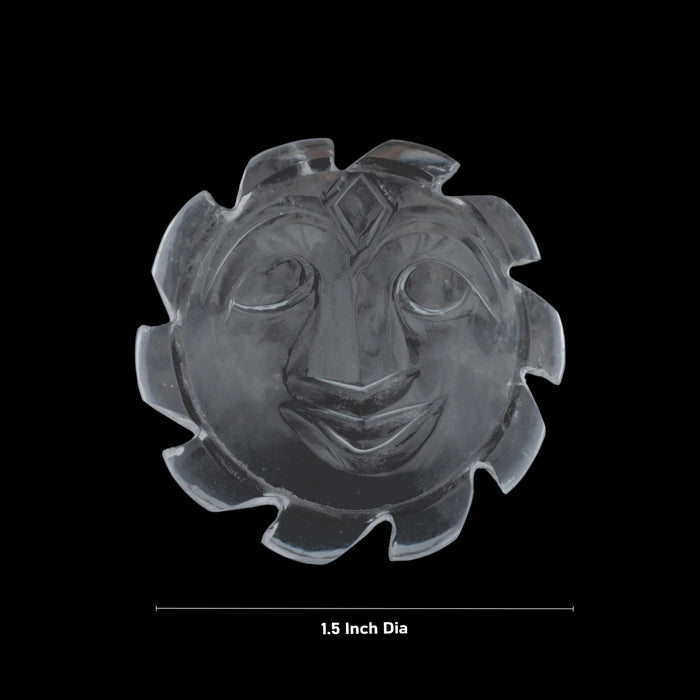 Spatik Sunface - 1.5 Inches | Spatika Suriya Face / Sphatik Suryan - Maha Meru & Yantra