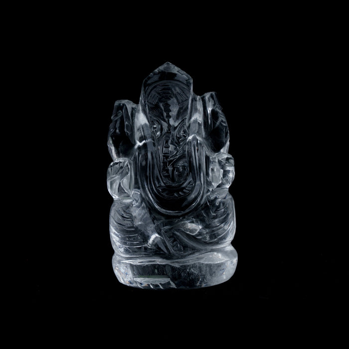 Sphatik Ganapati Murti - 1.75 Inches | Sphatik Ganesha Murti/ Spatik Vinayaka Statue for Pooja - Sphatik & Semi Precious Stone Murties