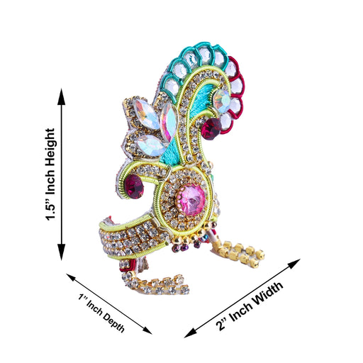 Jari Mukut  - 1.8 x 2 Inches |  Kireedam/ Stone Crown/ Multicolour Stone Kiritam for Deity - Head & Face Accessories