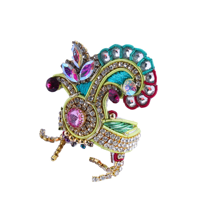 Jari Mukut  - 1.8 x 2 Inches |  Kireedam/ Stone Crown/ Multicolour Stone Kiritam for Deity - Head & Face Accessories