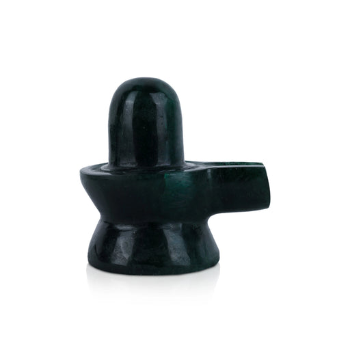 Green Zade Shiv Ling Murti - 2 x 2.25 Inches | Margaj Shiva Lingam Statue/ Shiv Ling Statue for Worship - Sphatik & Semi Precious Stone Murties