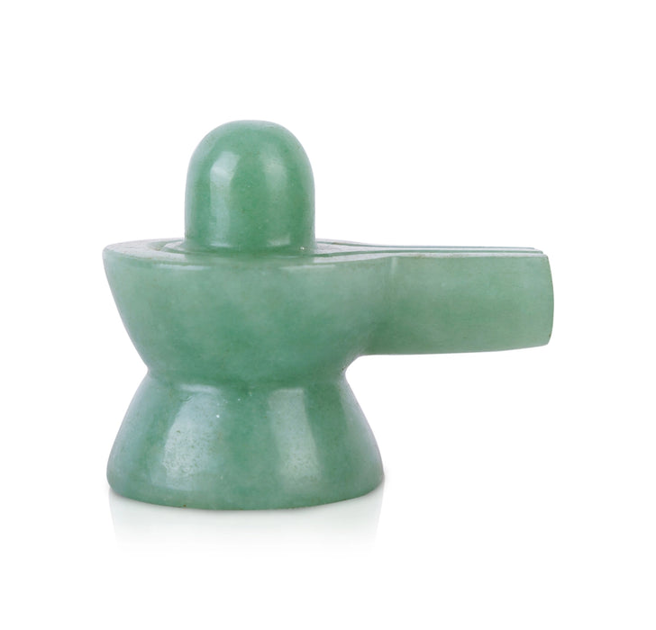 Shivling - 2.25 x 2.25 Inches | Zade Shiva Lingam Idol / Shivling Statue for Pooja - Sphatik & Semi Precious Stone Murties