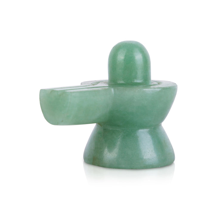 Shivling - 2.25 x 2.25 Inches | Zade Shiva Lingam Idol / Shivling Statue for Pooja - Sphatik & Semi Precious Stone Murties