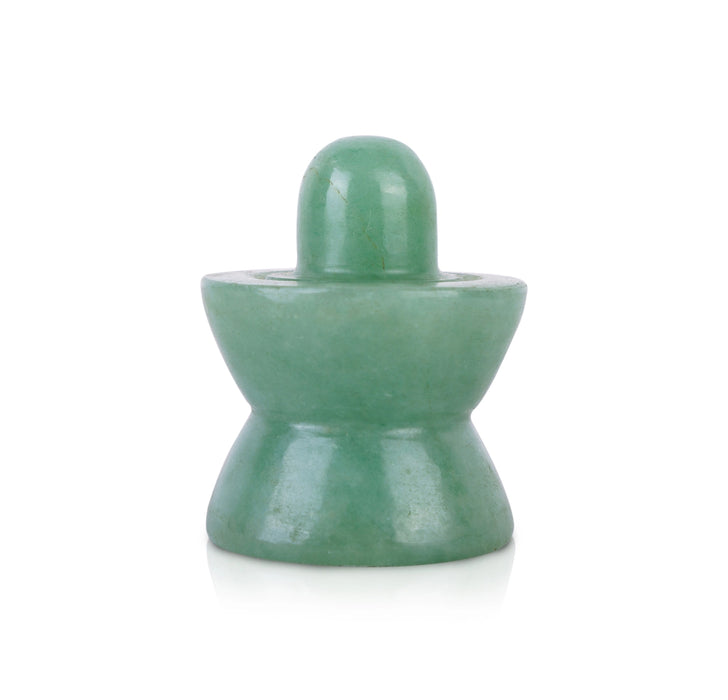 Shivling - 2.25 x 2.25 Inches | Zade Shiva Lingam Idol / Shivling Statue for Pooja - Sphatik & Semi Precious Stone Murties