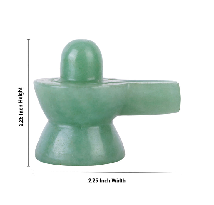 Shivling - 2.25 x 2.25 Inches | Zade Shiva Lingam Idol / Shivling Statue for Pooja - Sphatik & Semi Precious Stone Murties