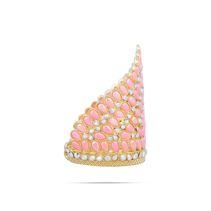 Stone Crown - 2 x 1.5 Inches | Kireedam/ Stone Kiridam/ Mukut for Deity - Head & Face Accessories