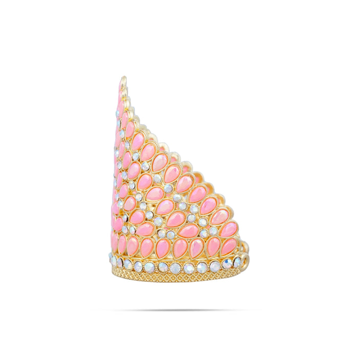 Stone Crown - 2 x 1.5 Inches | Kireedam/ Stone Kiridam/ Mukut for Deity - Head & Face Accessories