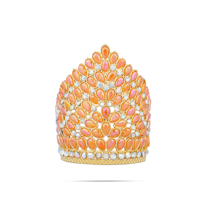 Stone Crown - 2 x 1.5 Inches | Kireedam/ Stone Kiridam/ Mukut for Deity - Head & Face Accessories