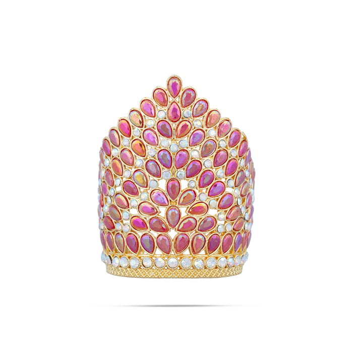 Stone Crown - 2 x 1.5 Inches | Kireedam/ Stone Kiridam/ Mukut for Deity - Head & Face Accessories