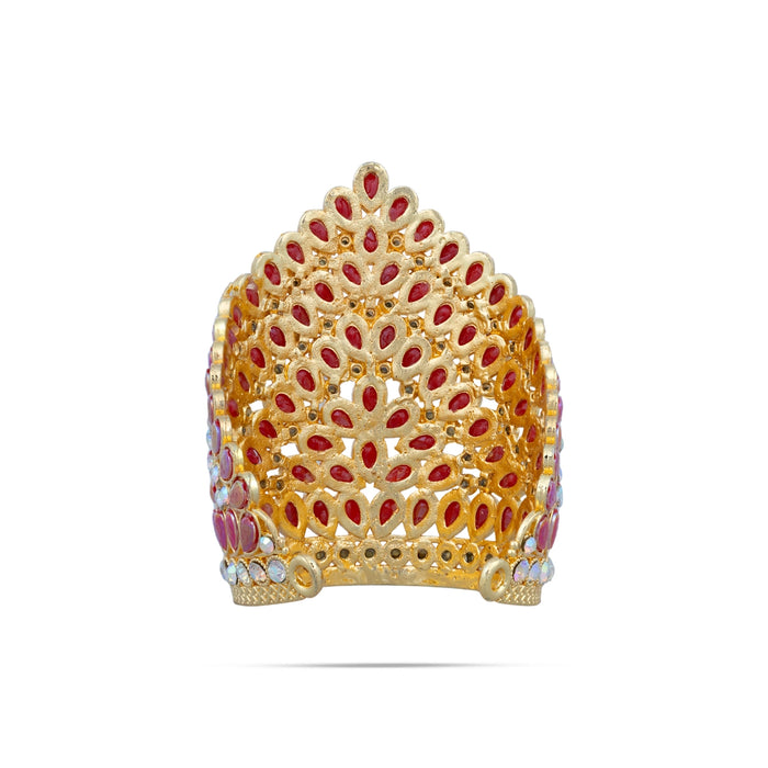 Stone Crown - 2 x 1.5 Inches | Kireedam/ Stone Kiridam/ Mukut for Deity - Head & Face Accessories
