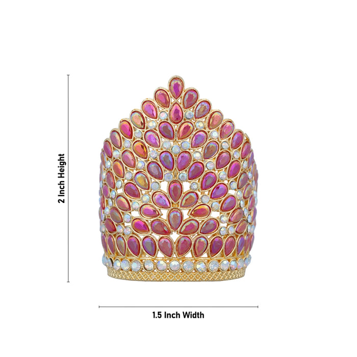 Stone Crown - 2 x 1.5 Inches | Kireedam/ Stone Kiridam/ Mukut for Deity - Head & Face Accessories