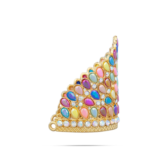 Stone Crown - 2 x 1.5 Inches | Kireedam/ Stone Kiridam/ Mukut for Deity - Head & Face Accessories