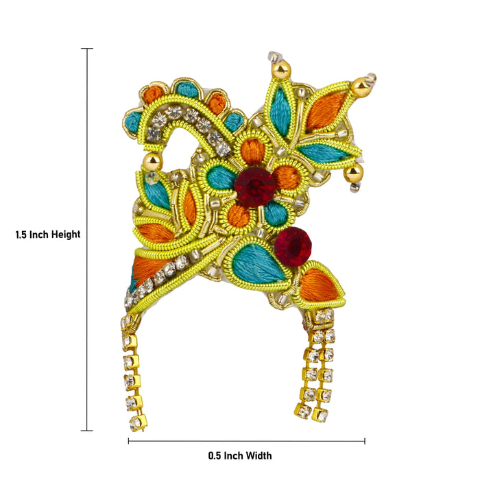 Jari Mukut  - 1.5 x 0.5 Inches |  Kireedam/ Stone Crown/ Multicolour Stone Kiritam for Deity - Head & Face Accessories