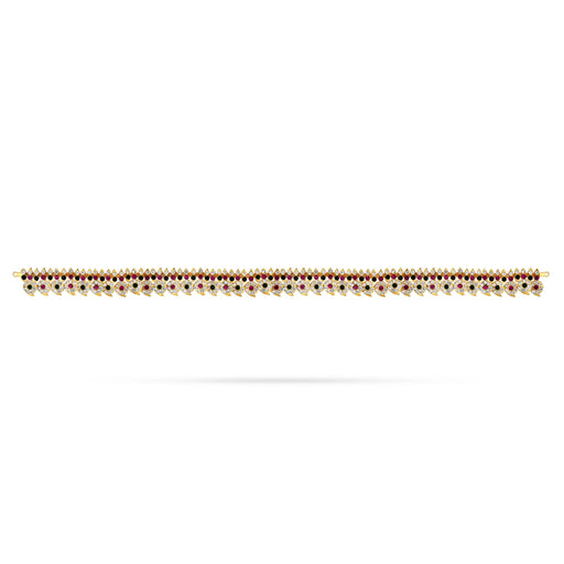 Mango Design Stone Haram - 21 Inches | Artificial Jewelry/ 72 Bit Multicolour Stone Jewellery for Deity - Neck & Body Accessories