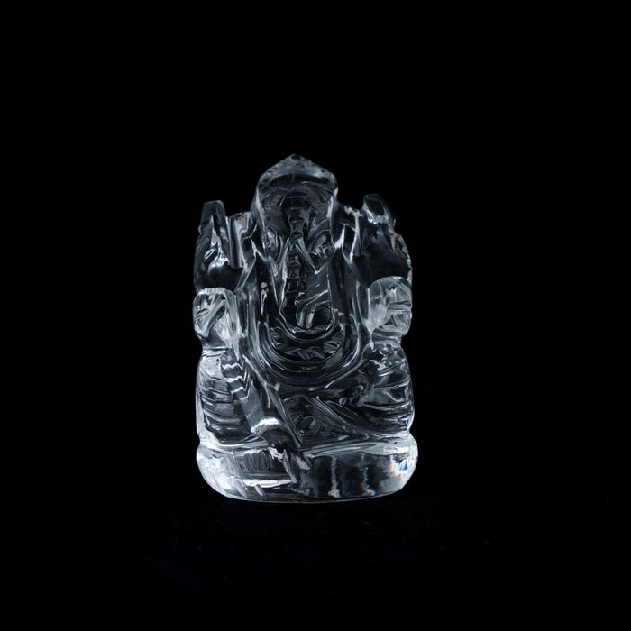 Sphatik Ganesh Murti - 1.5 x 1 Inches | Sphatik Ganpati Murti/ Spatik Vinayaka Statue for Pooja - Sphatik & Semi Precious Stone Murties