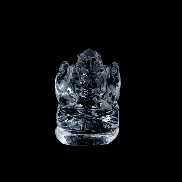 Sphatik Ganesh Murti - 1.5 x 1 Inches | Sphatik Ganpati Murti/ Spatik Vinayaka Statue for Pooja - Sphatik & Semi Precious Stone Murties