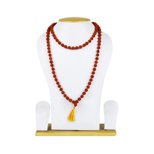 Rudraksha Mala with Thread Knot - 24 Inches | 9.5mm/ 108 Beads Ruthratcham Malai/ Kantha Mala for Men and Women - Rudraksha Mala, Pendant, Bracelet