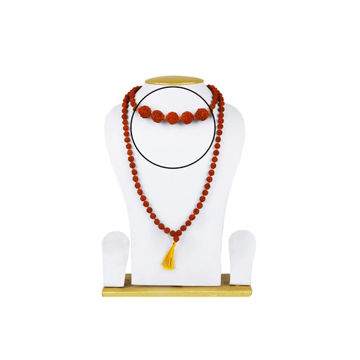 Rudraksha Mala with Thread Knot - 24 Inches | 9.5mm/ 108 Beads Ruthratcham Malai/ Kantha Mala for Men and Women - Rudraksha Mala, Pendant, Bracelet