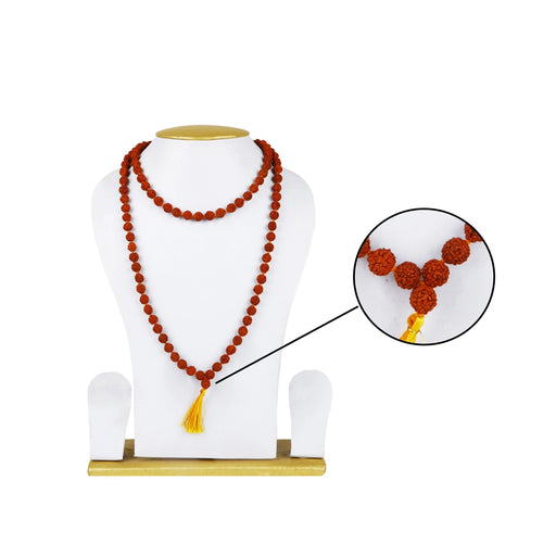 Ruthratcham Malai - 25 Inches | 10 mm Rudraksha Mala/ 108 Beads Kantha Mala for Men & Women - Rudraksha Mala, Pendant, Bracelet