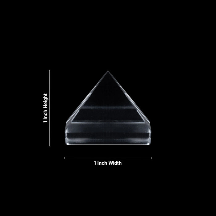 Sphatik Pyramid - 1 x 1 Inch | Spatik Stone Pyramida/ Pyramid Stone for Pooja - Maha Meru & Yantra
