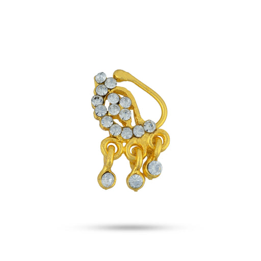 Nathu Bullaku - 1.5 x 2.5 Inches | Stone Nose Ring/ Mukuthi/ Stone Nose Pin for Deity - Head & Face Accessories