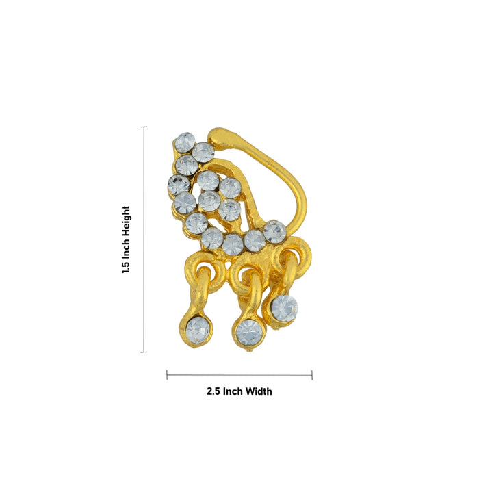 Nathu Bullaku - 1.5 x 2.5 Inches | Stone Nose Ring/ Mukuthi/ Stone Nose Pin for Deity - Head & Face Accessories