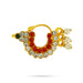 Stone Nose Pin - 1.25 x 0.5 Inch | Stone & Beads Design Nathu Bullaku/ Nose Bullaku for deity - Head & Face Accessories