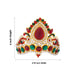 Stone Half Kireedam - 4 x 3.75 Inches | Kiridam/ Half Crown/ Multicoloured Stone Mukut for Deity Decor - Head & Face Accessories