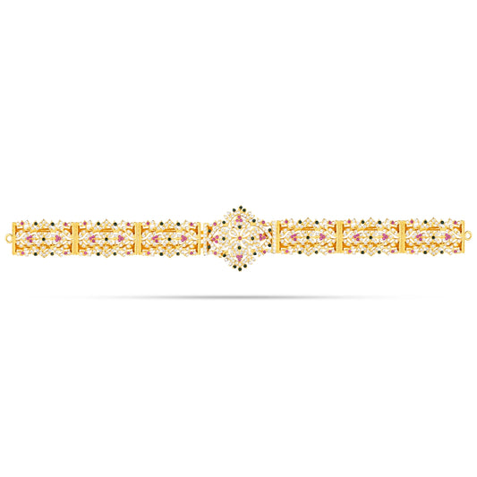 Hip Belt - 13 Inches | Waist Belt/ Stone Jewellery/ Multicolour Stone Belt for Deity - Waist & Leg Accessories