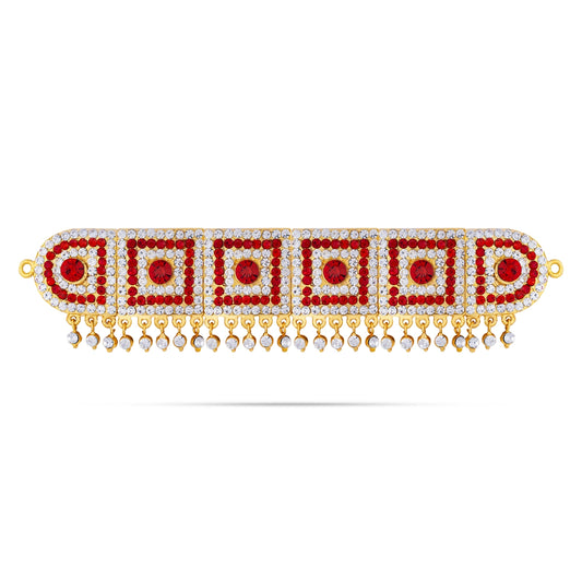 Hip Belt - 1 x 7 Inches | Multicolour Stone Waist Belt/ Stone Jewellery/ Artificial Jewelry for Deity - Waist & Leg Accessories