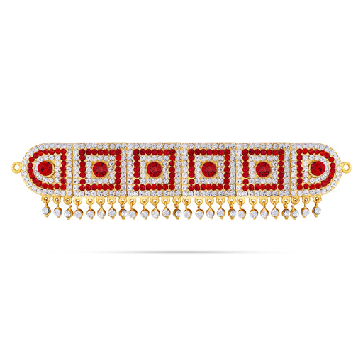 Hip Belt - 1 x 7 Inches | Multicolour Stone Waist Belt/ Stone Jewellery/ Artificial Jewelry for Deity - Waist & Leg Accessories