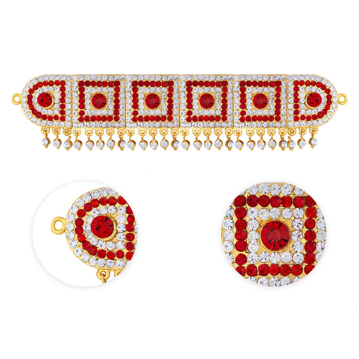 Hip Belt - 1 x 7 Inches | Multicolour Stone Waist Belt/ Stone Jewellery/ Artificial Jewelry for Deity - Waist & Leg Accessories