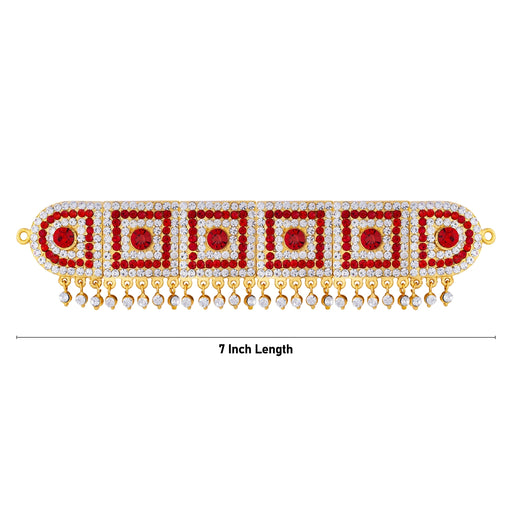 Hip Belt - 1 x 7 Inches | Multicolour Stone Waist Belt/ Stone Jewellery/ Artificial Jewelry for Deity - Waist & Leg Accessories